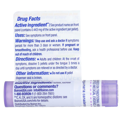 Boiron, Sanguinaria Canadensis 200CK, Menopause Support, 80 Pellets