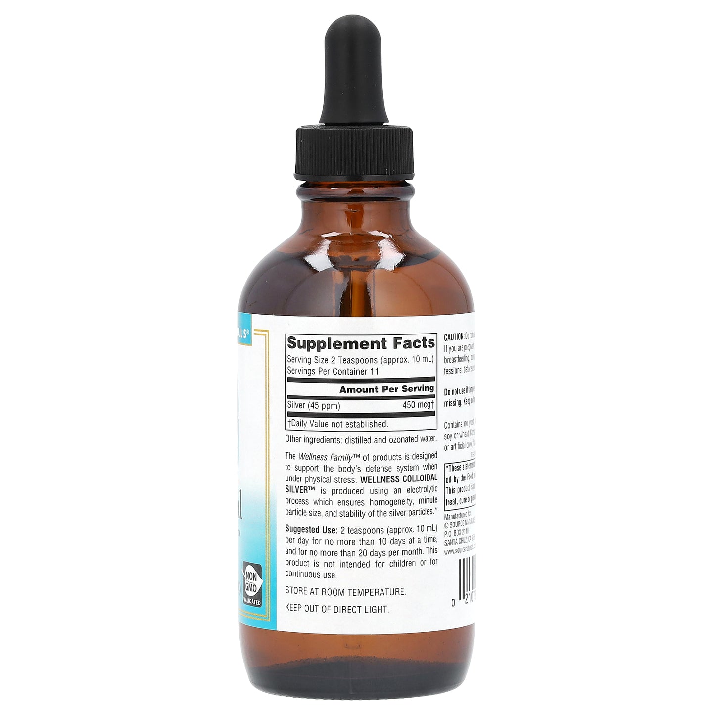 Source Naturals, Wellness Colloidal Silver, 4 fl oz (118.28 ml)