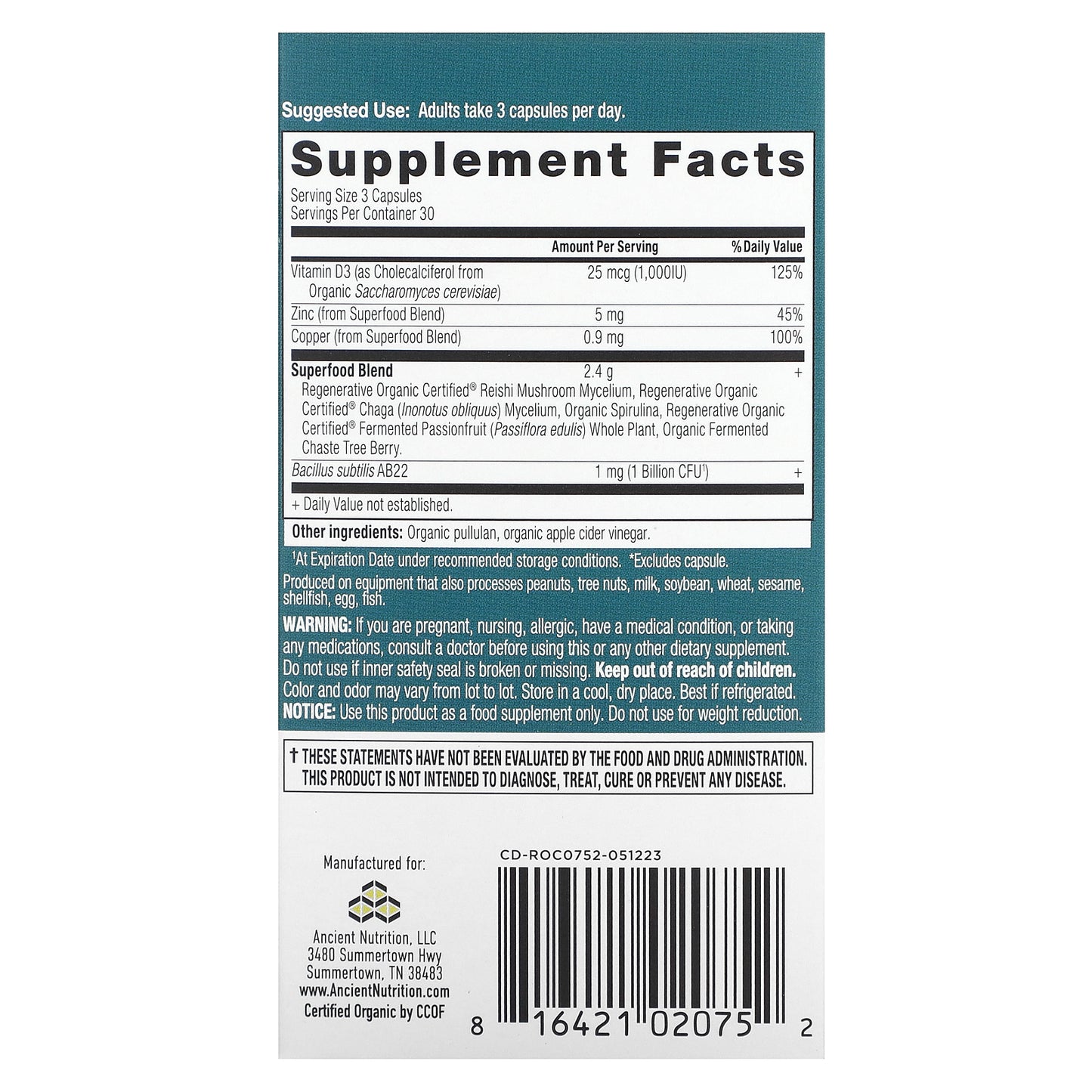 Ancient Nutrition, Women's Hormones, 90 Capsules