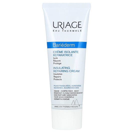 Uriage, Bariederm, Insulating Repairing Cream, Fragrance-Free, 2.5 fl oz (75 ml)