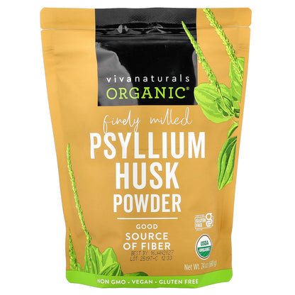 Viva Naturals, Organic® Psyllium Husk Powder, 24 oz (680 g)