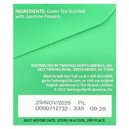Twinings, Green Tea, Jasmine, 20 Tea Bags, 1.41 oz (40 g)