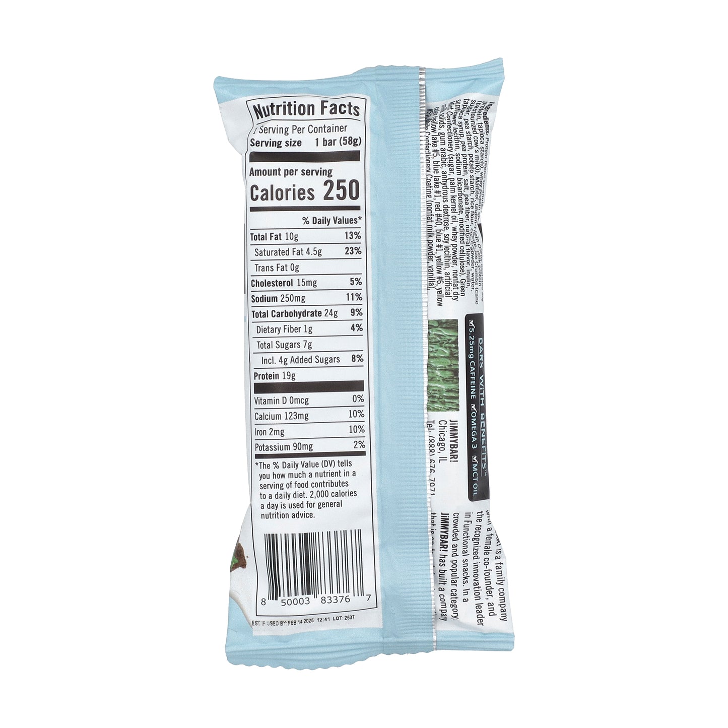 JiMMY!, Bars with Benefits, Protein Bar, Mint Cookies 'N Cream, 12 Bars, 2.05 oz (58 g) Each