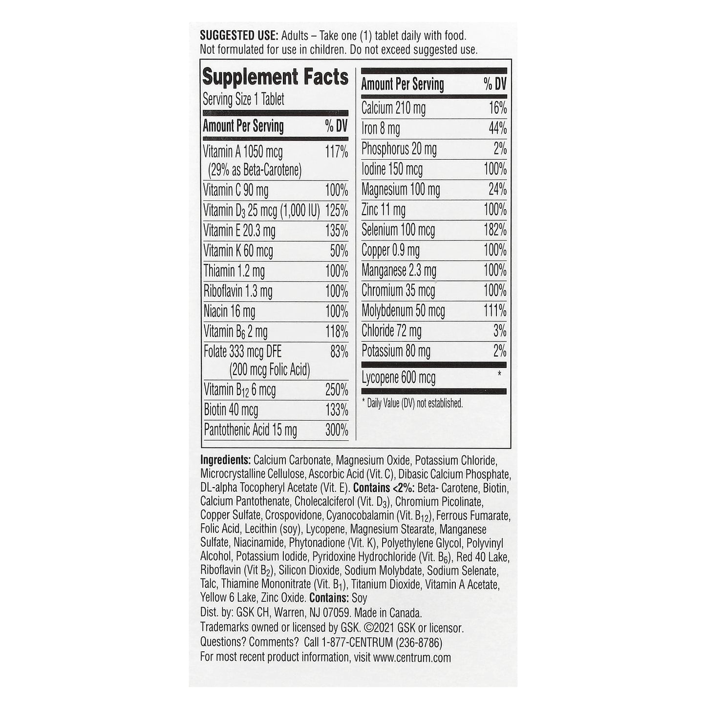Centrum, Men Multivitamin, 65 Tablets