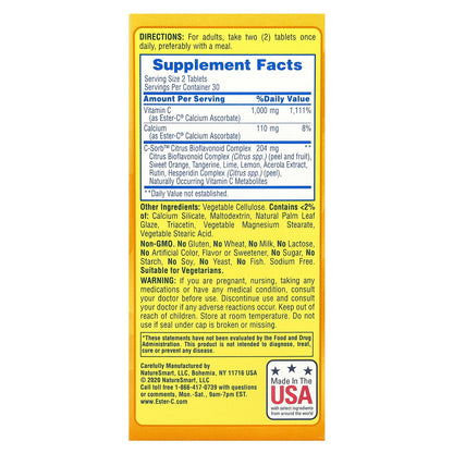 EsterC, 24 Hour Immune Support, 60 Vegetarian Coated Tablets