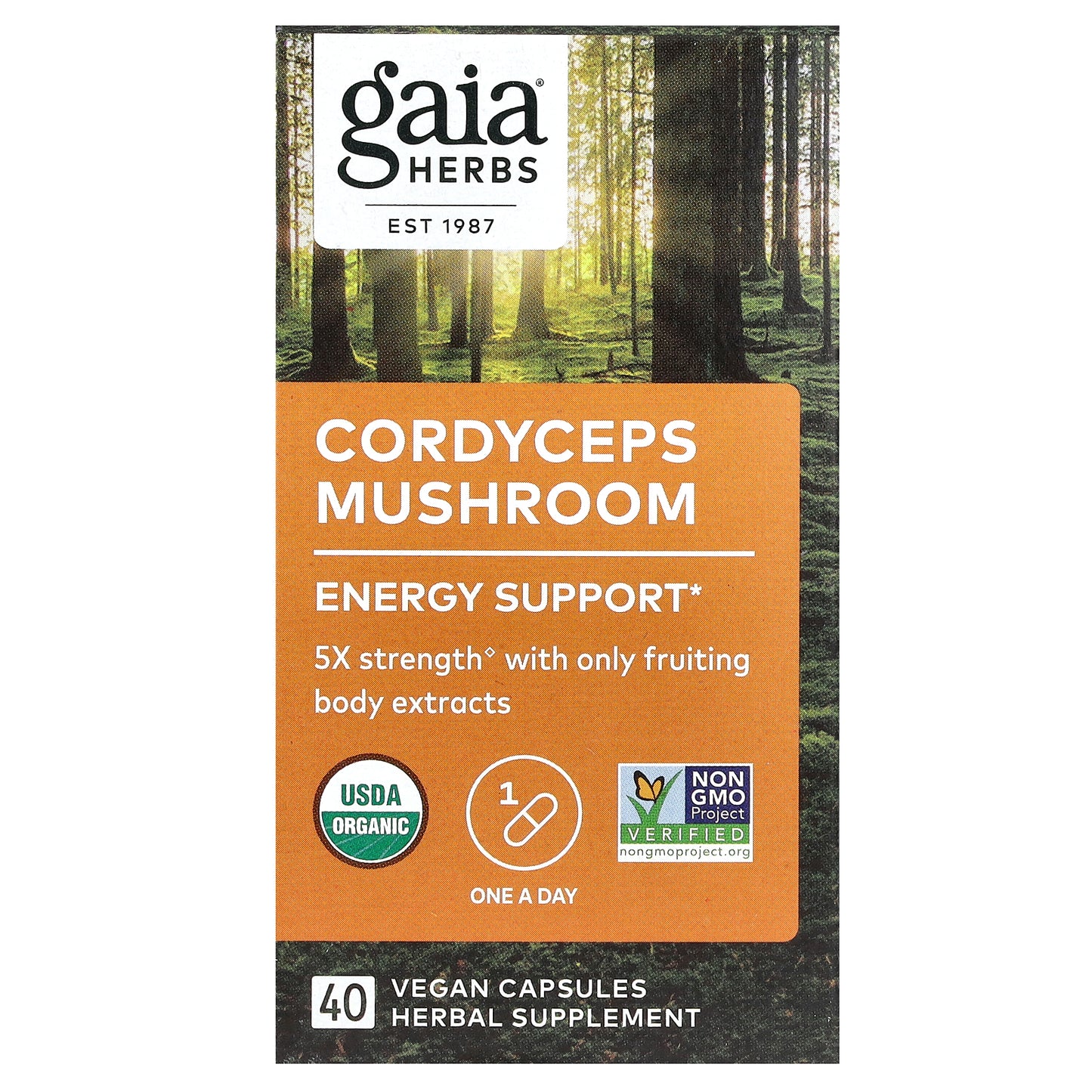 Gaia Herbs, Cordyceps Mushroom, 450 mg, 40 Vegan Capsules