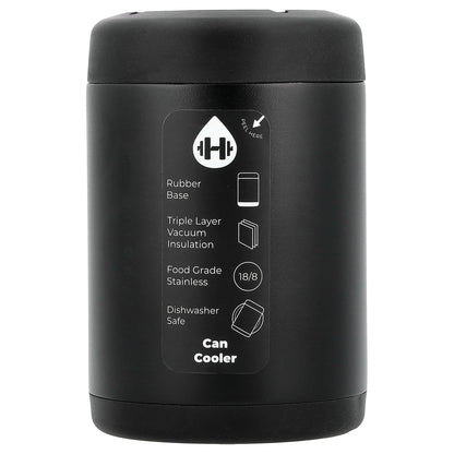 HydroJug, Standard Can Cooler, Black, 12 oz