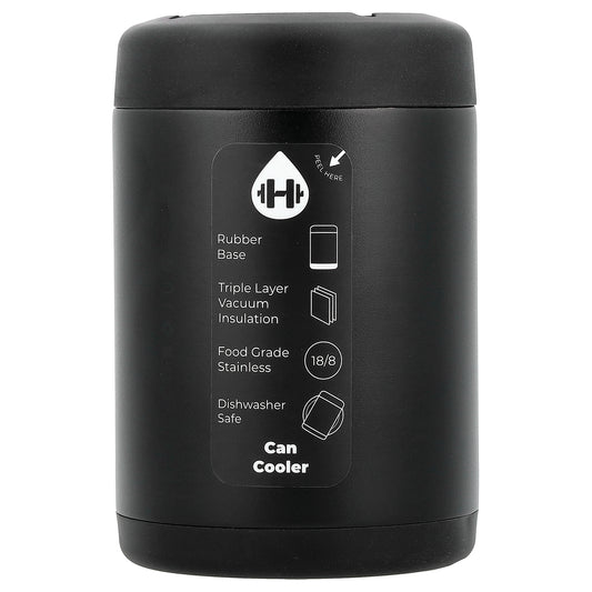 HydroJug, Standard Can Cooler, Black, 12 oz
