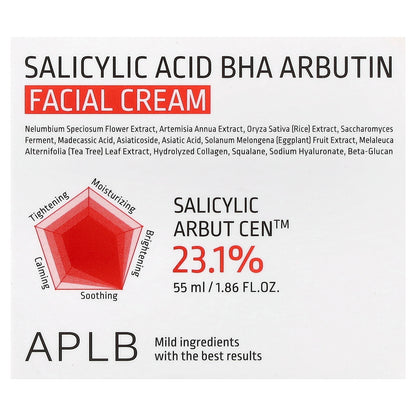 APLB, Salicylic Acid BHA Arbutin Facial Cream, 1.86 fl oz (55 ml)