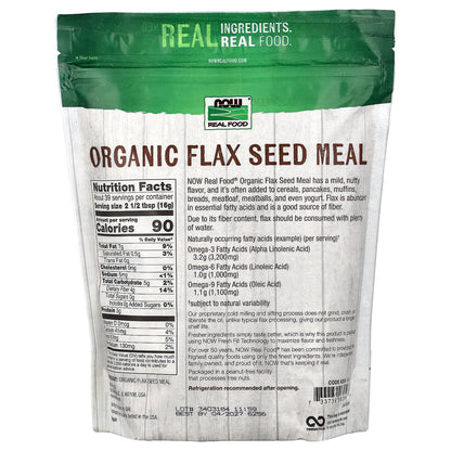 NOW Foods, Real Food, Organic Flax Seed Meal, 22 oz (624 g)