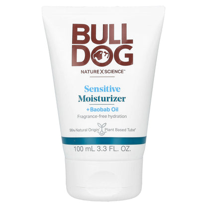 Bulldog Skincare For Men, Sensitive Moisturizer, Fragrance Free, 3.3 fl oz (100 ml)