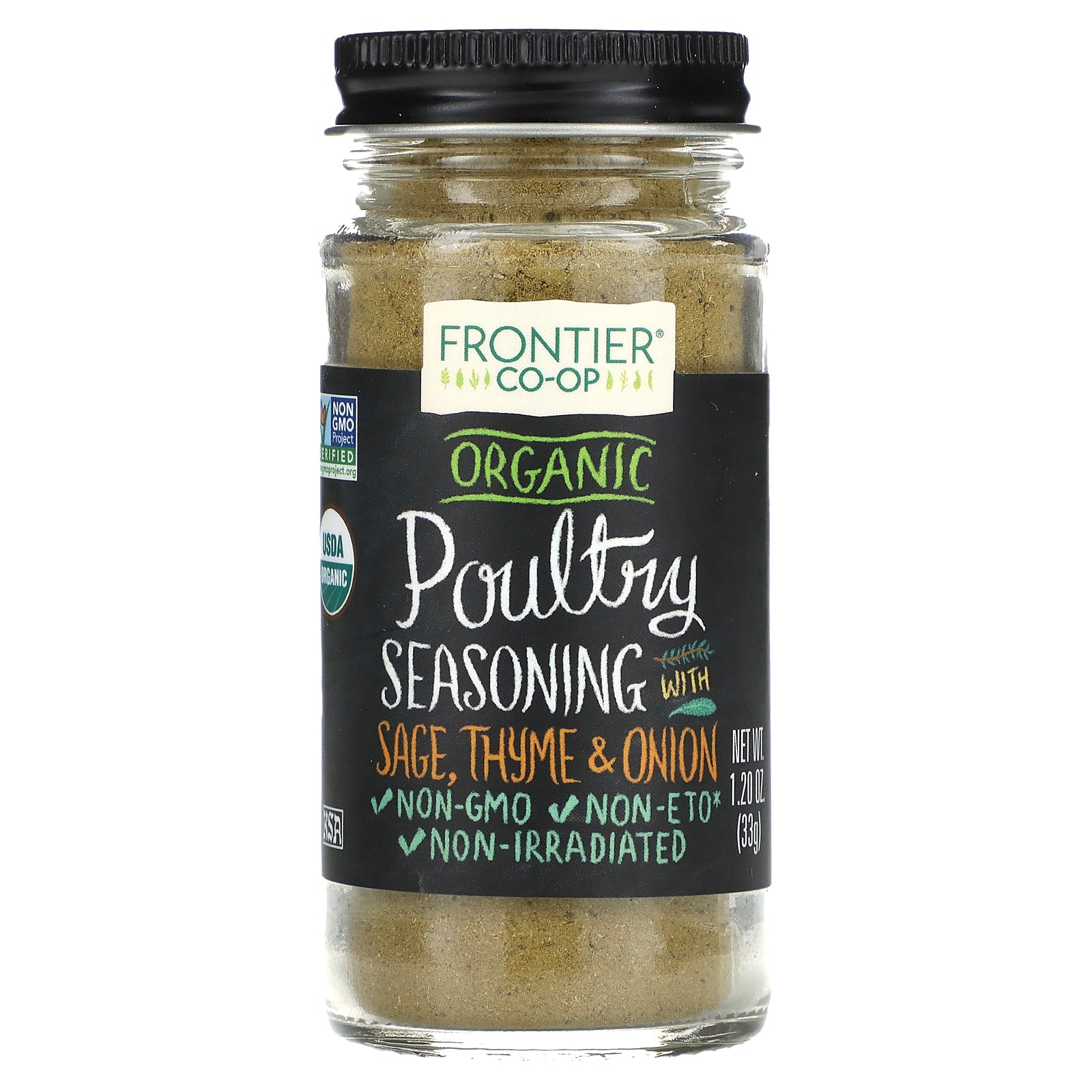 Frontier Co-op, Organic Poultry Seasoning With Sage, Thyme & Onion, 1.2 oz (33 g)