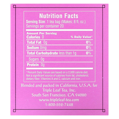 Triple Leaf Tea, Mulberry Leaf Tea, Caffeine-Free, 20 Tea Bags, 1.16 oz (33 g)