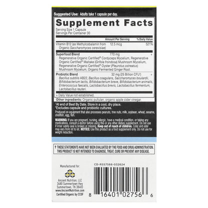 Ancient Nutrition, Once Daily Probiotics, 30 Capsules