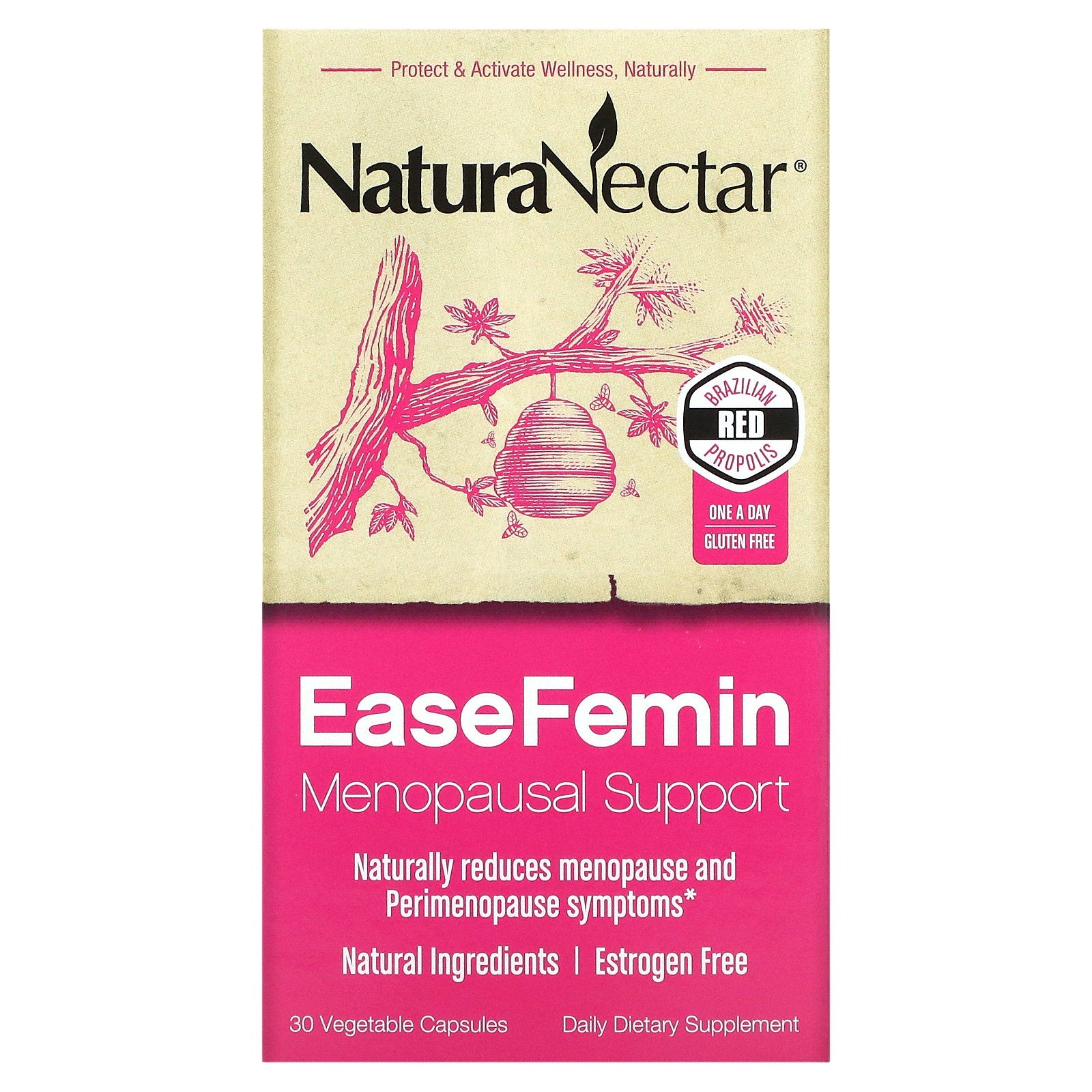 NaturaNectar, EaseFemin, Menopausal Support, 30 Vegetable Capsules