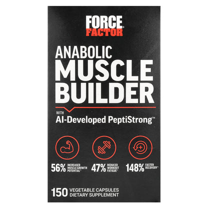 Force Factor, Anabolic Muscle Builder With AI-Developed PeptiStrong, 150 Vegetable Capsules