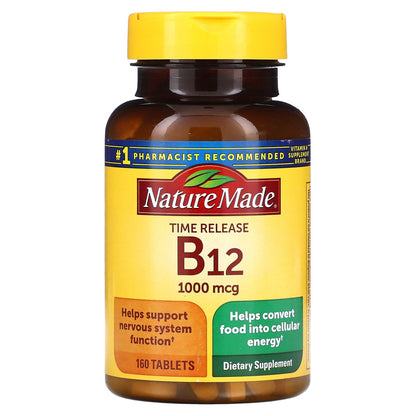 Nature Made, B12, Time Release, 1,000 mcg, 160 Tablets