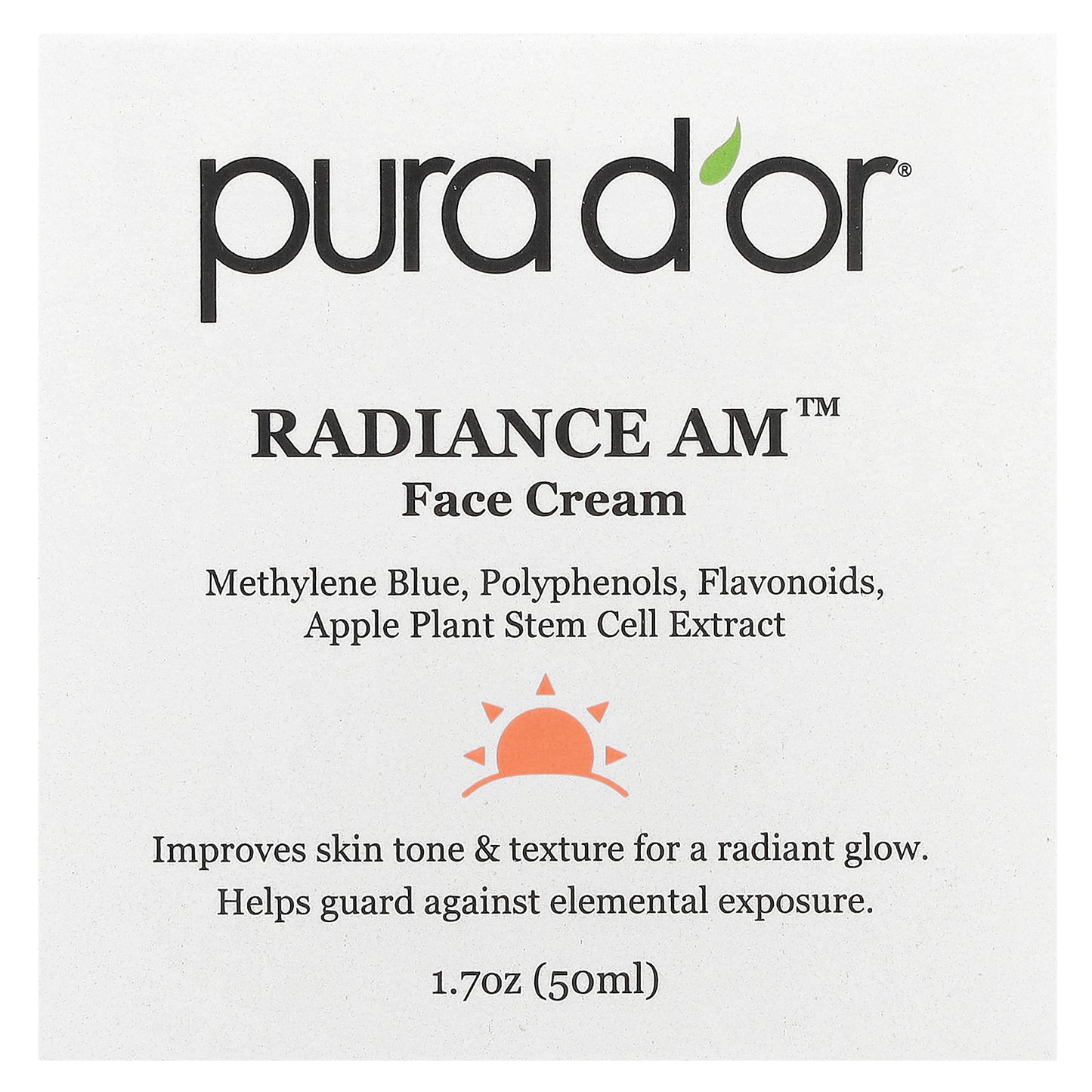 Pura D'or, Radiance AM™ Face Cream , 1.7 oz (50 ml)