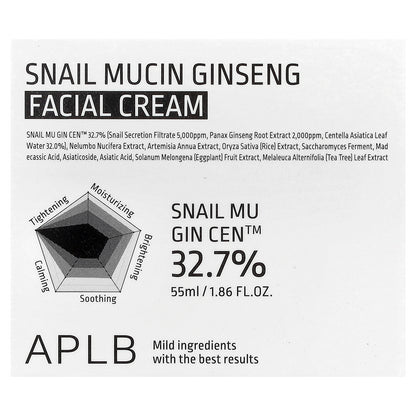 APLB, Snail Mucin Ginseng Facial Cream, 1.86 fl oz (55 ml)