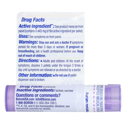 Boiron, Aurum Metallicum 200CK, Stress Relief, Approx 80 Pellets