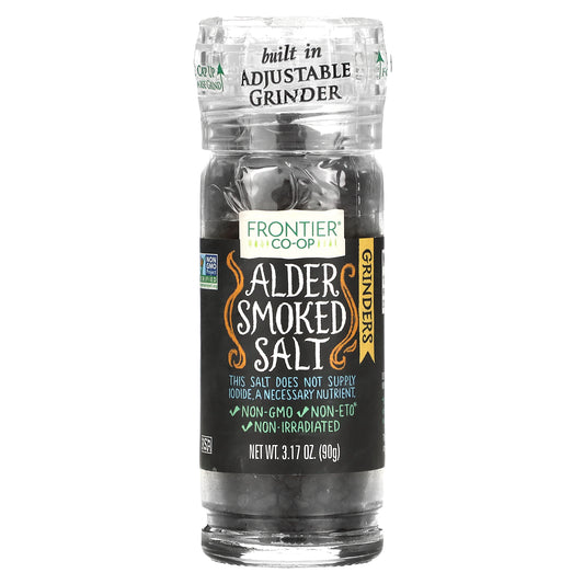 Frontier Co-op, Alder Smoked Salt with Grinder, 3.17 oz (90 g)