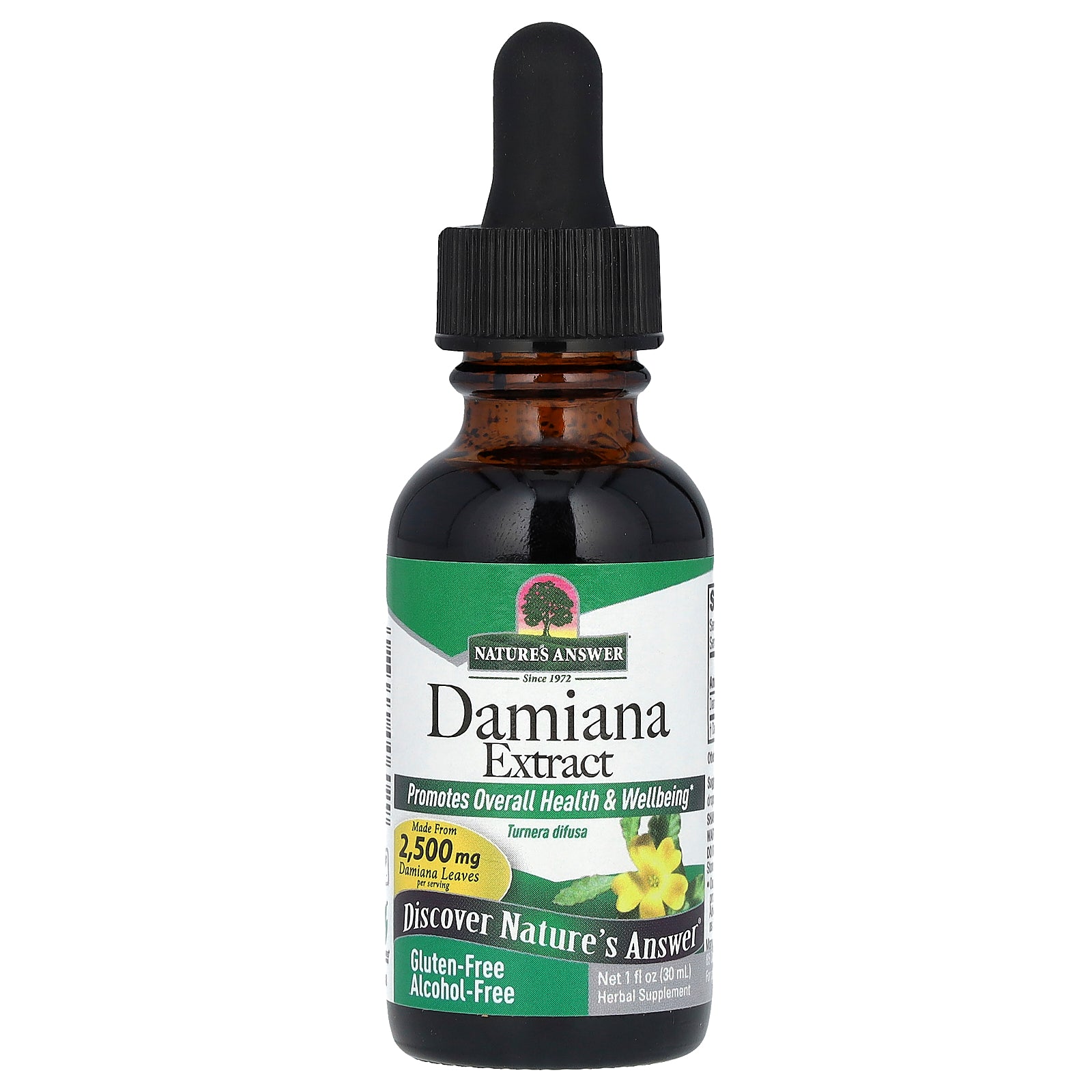 Nature's Answer, Damiana Extract, Alcohol-Free, 2,500 mg, 1 fl oz (30 ml)