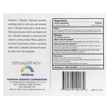 Rainbow Research, 100% Natural Colloidal Oatmeal Bath, Unscented, 3 Packets, 1.5 oz Each