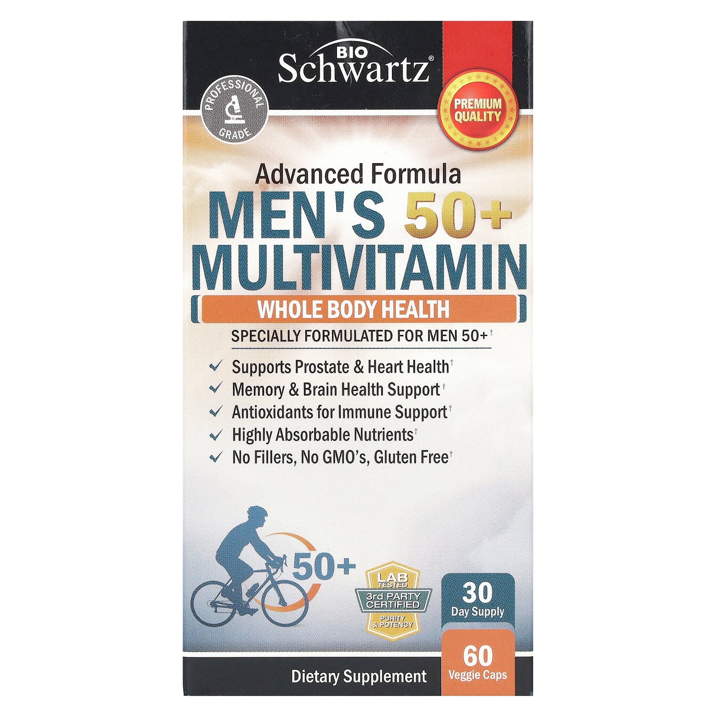 BioSchwartz, Men's 50+ Multivitamin, 60 Veggie Caps