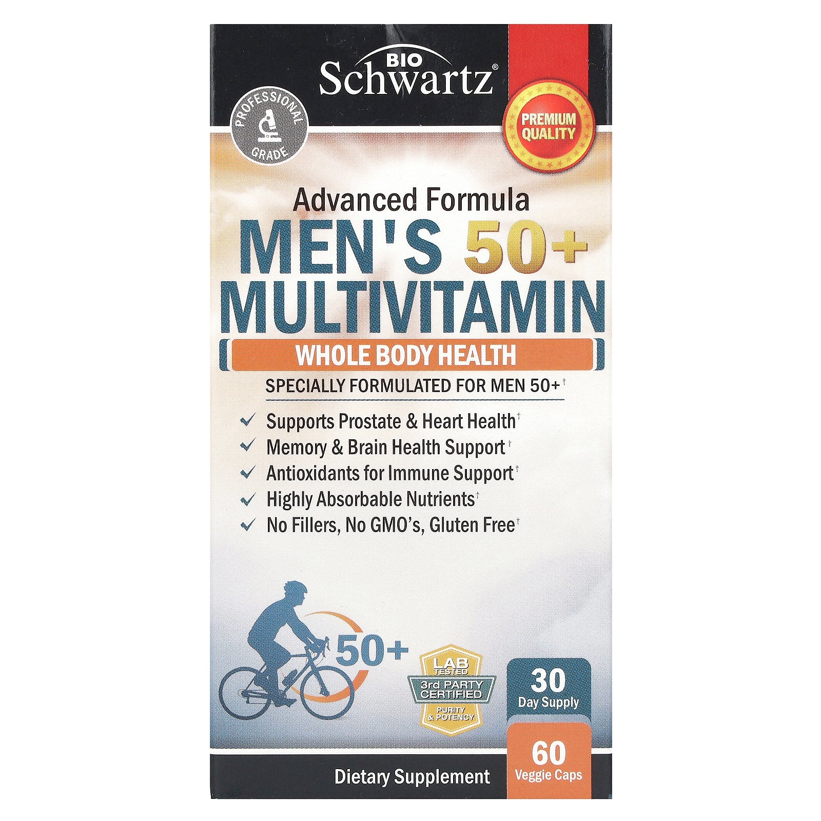 BioSchwartz, Men's 50+ Multivitamin, 60 Veggie Caps