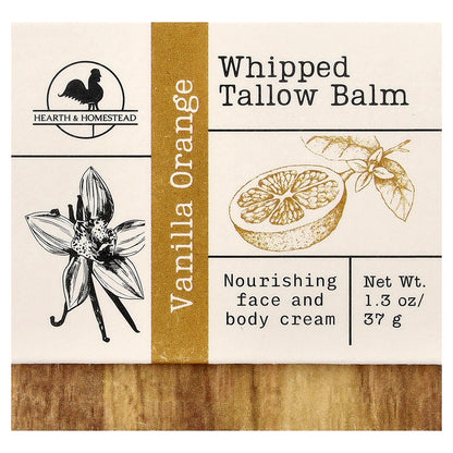 Hearth and Homestead, Whipped Tallow Balm, Vanilla Orange, 1.3 oz (37 g)