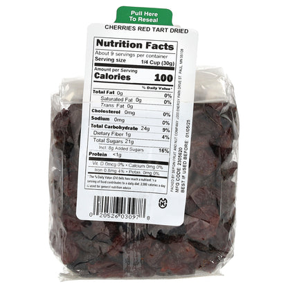 Bergin Fruit and Nut Company, Cherries Red Tart, Dried, 10 oz (283 g)