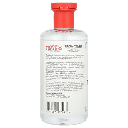 Thayers, Witch Hazel Facial Toner, Alcohol-Free, Cucumber, 12 fl oz (355 ml)