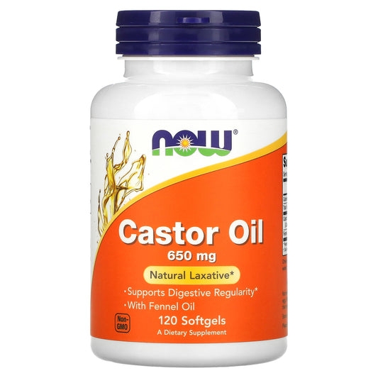 NOW Foods, Castor Oil, 650 mg, 120 Softgels