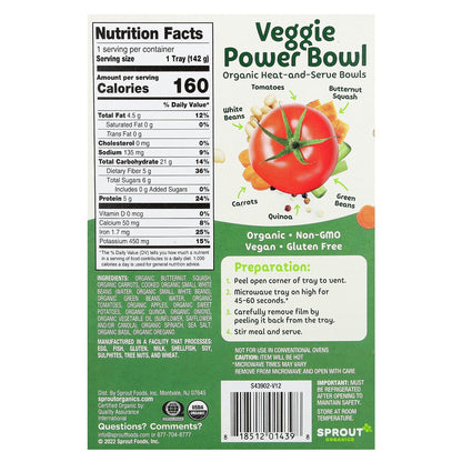 Sprout Organics, Veggie Power Bowl, 12 Months+, 5 oz (142 g)