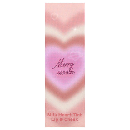 Merrymonde, Milk Heart Tint, Lip & Cheek, 06 Mango Milk, 5 g