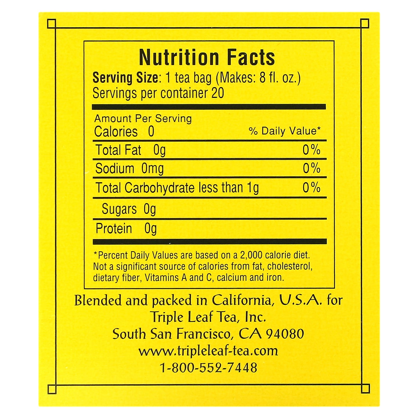 Triple Leaf Tea, Lemon Ginger Tea, 20 Tea Bags, 1.41 oz (40 g)