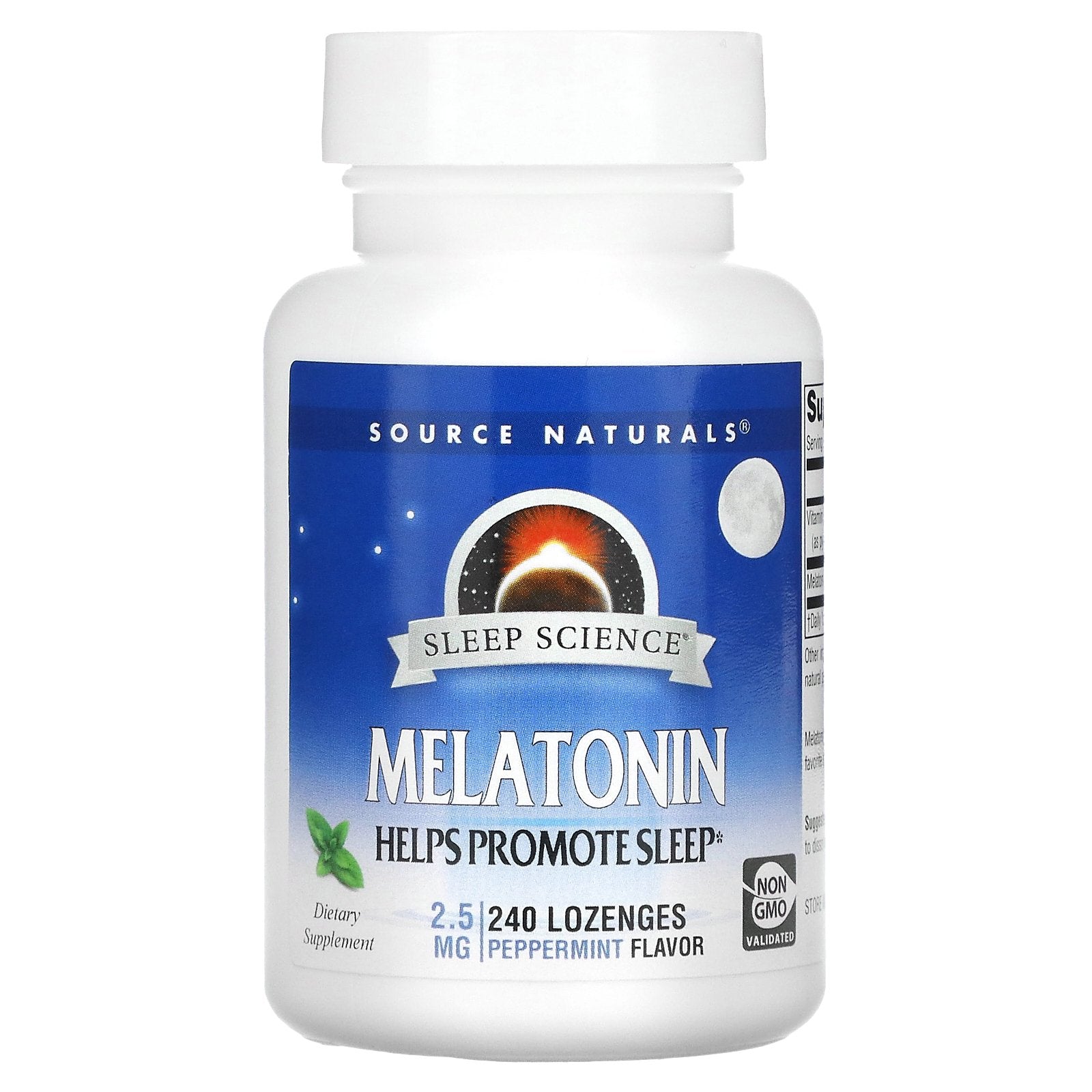 Source Naturals, Sleep Science, Melatonin, Peppermint, 2.5 mg, 240 Lozenges