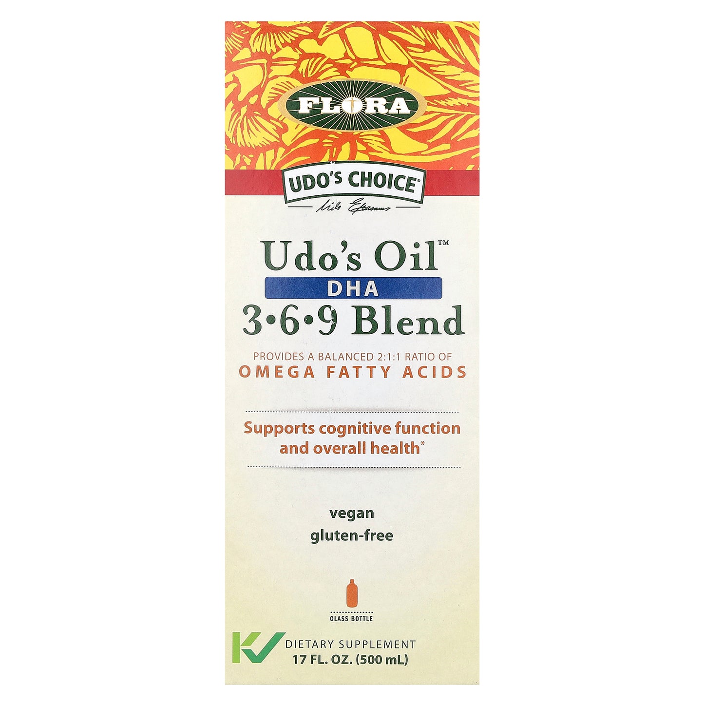 Flora, Udo's Choice, Udo's Oil DHA 3-6-9 Blend, 17 fl oz (500 ml)