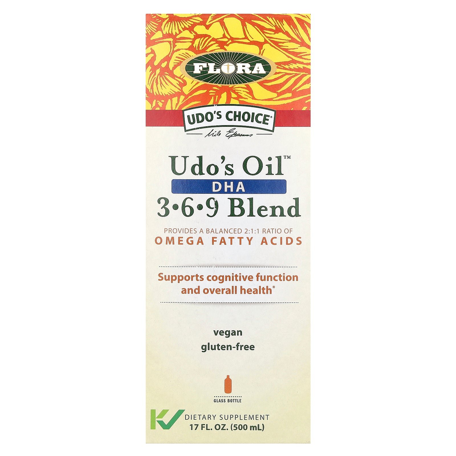 Flora, Udo's Choice, Udo's Oil DHA 3-6-9 Blend, 17 fl oz (500 ml)