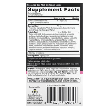 Ancient Nutrition, Women's Once Daily Probiotics, 25 Billion CFU, 30 Capsules