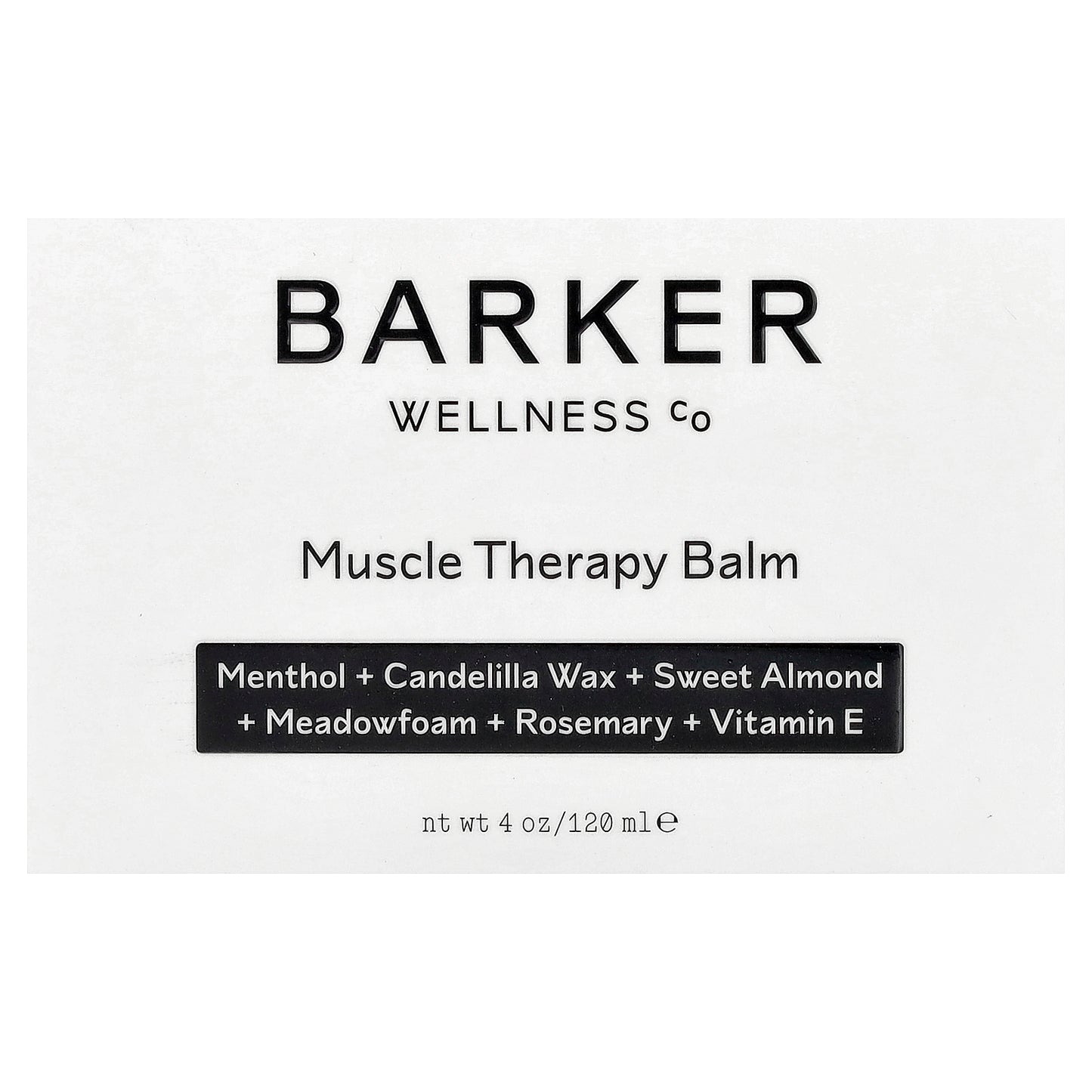 Barker Wellness Co, Muscle Therapy Balm, 4 oz (120 ml)