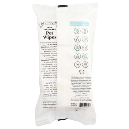 Poo-Pourri, Pet-Pourri™, Pet Coat Freshener Wipes, Pawsitively Fresh, 50 Count