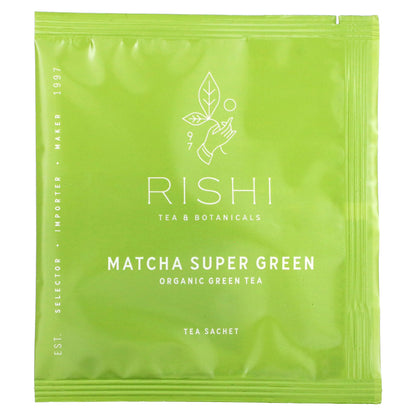 Rishi Tea, Organic Green Tea, Matcha Super Green, 15 Sachets, 1.32 oz (37.5 g)