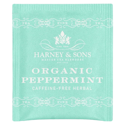 Harney & Sons, Organic Peppermint Herbal Tea, Caffeine-Free, 50 Tea Bags, 1.76 oz (50 g)