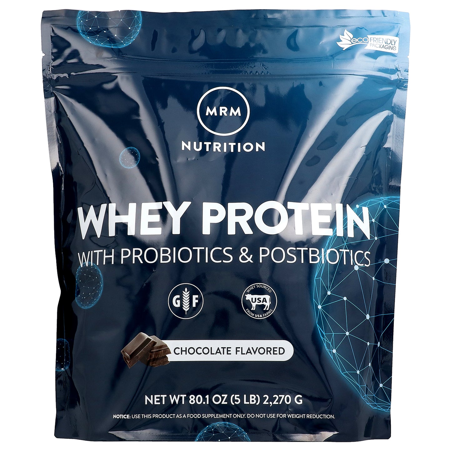 MRM Nutrition, Whey Protein with Probiotics & Postbiotics, Chocolate, 80.1 oz (2,270 g)