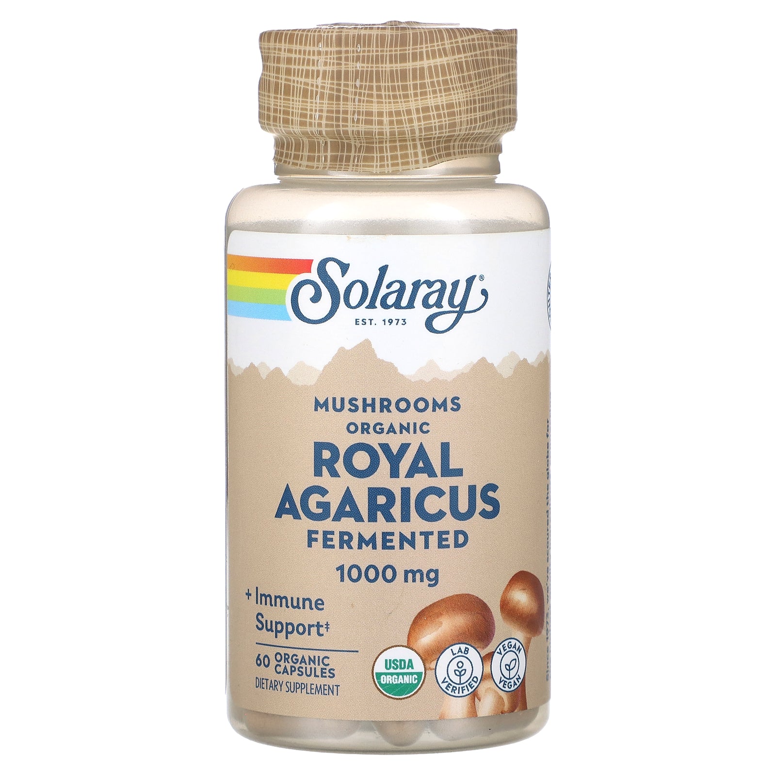 Solaray, Fermented Royal Agaricus, Mushrooms, 1,000 mg, 60 Organic Capsules (500 mg per Capsule)