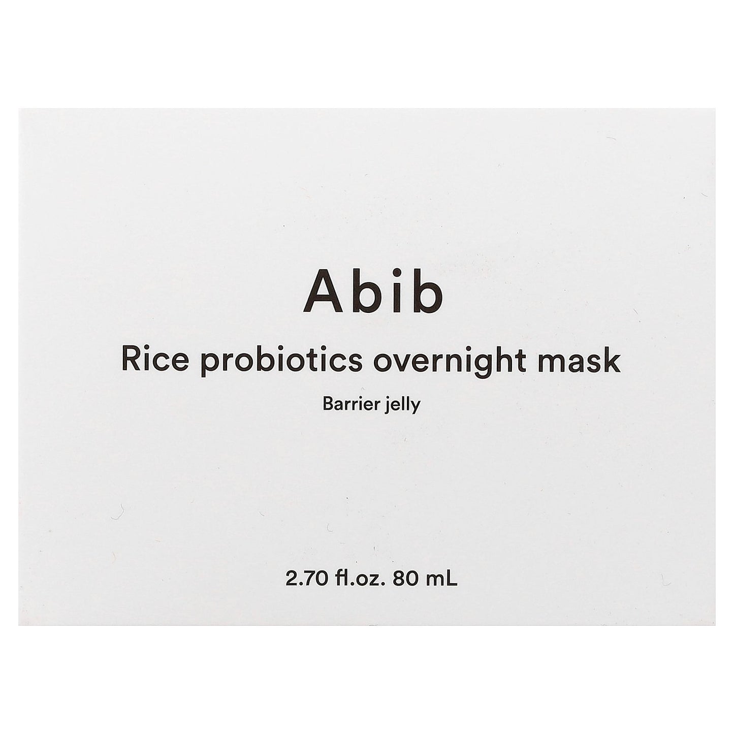 Abib, Rice Probiotics Overnight Beauty Mask, Barrier Jelly, 2.7 fl oz (80 ml)