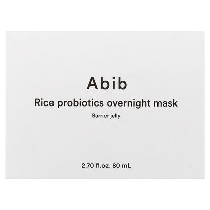 Abib, Rice Probiotics Overnight Beauty Mask, Barrier Jelly, 2.7 fl oz (80 ml)