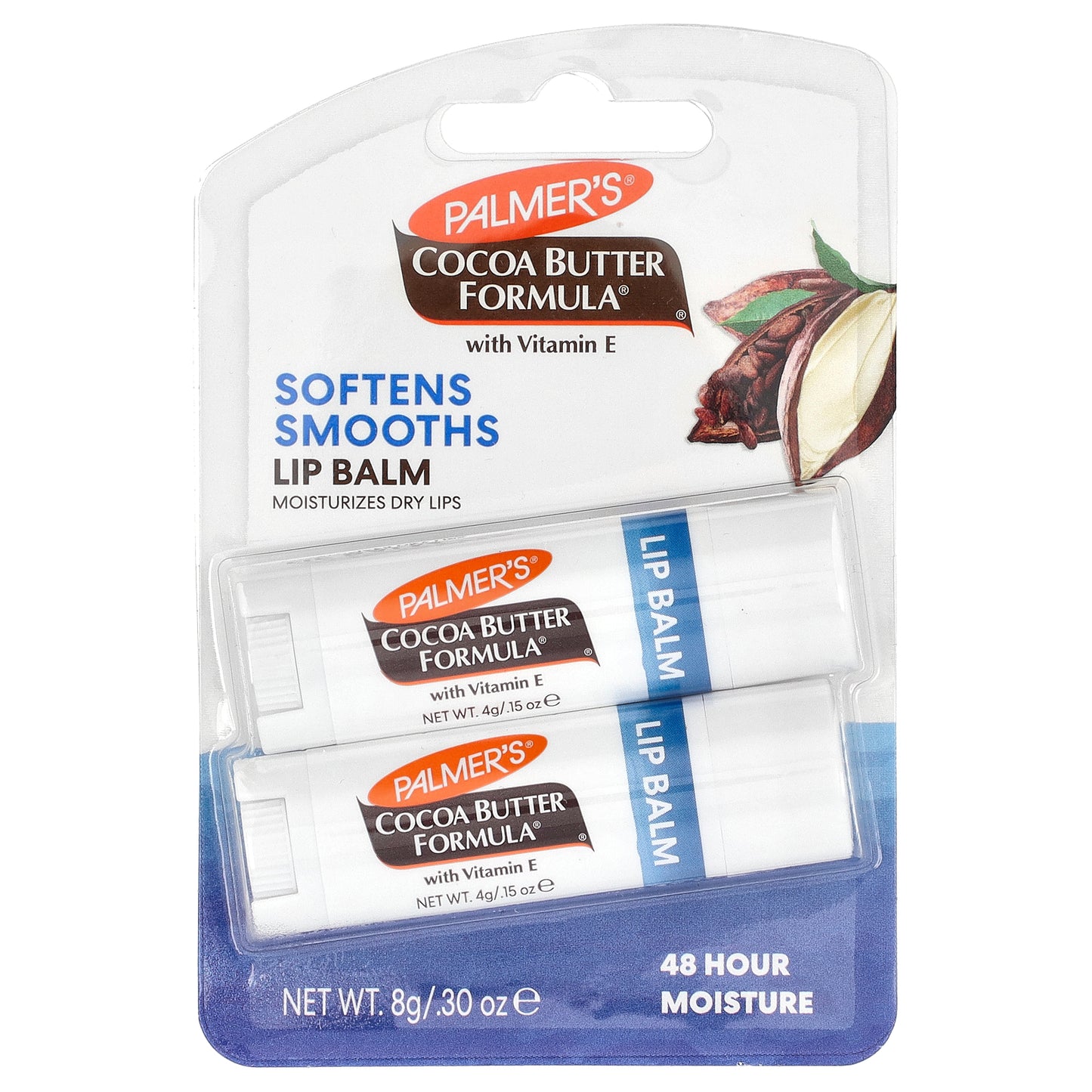 Palmer's, Cocoa Butter Formula® with Vitamin E, Softens Smooths Lip Balm, 2 Pack, 0.15 oz (4 g) Each