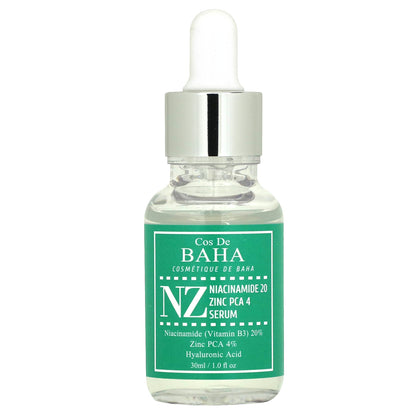 Cos De BAHA, NZ, Niacinamide 20 Zinc PCA 4, 1 fl oz (30 ml)